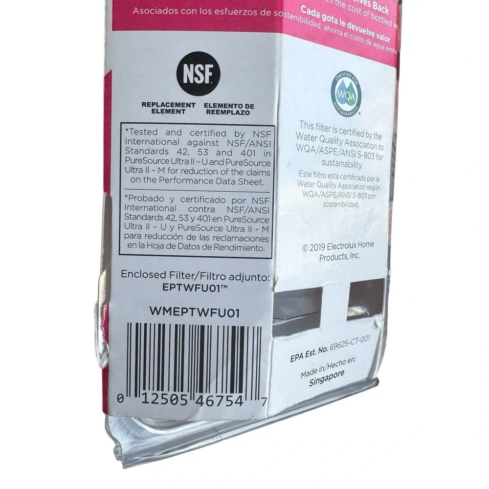 NEW‎ Frigidaire EPTWFU01 Pure Source 3 Water and Ice Refrigerator Filter NIB